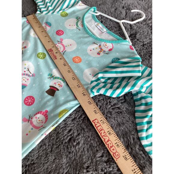 Unsh Ne Swing Girls Christmas Cheer Front Pocket Stripe A-Line Dress Green 7 - Picture 7 of 9